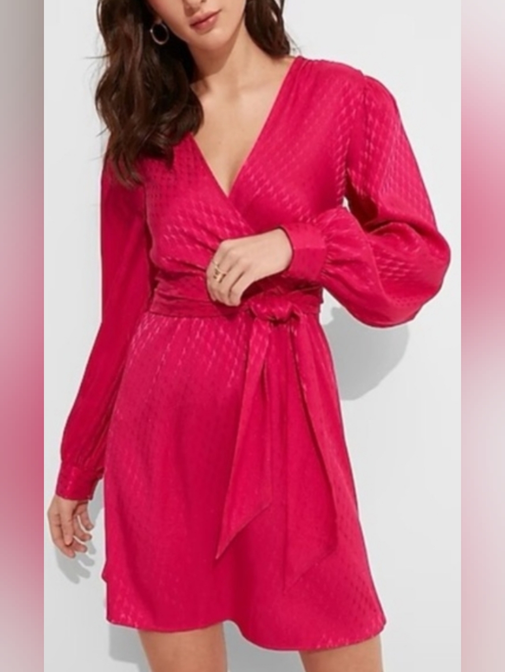 Express Hot Pink  Mini Dress with Waist Tie Size Small NWT